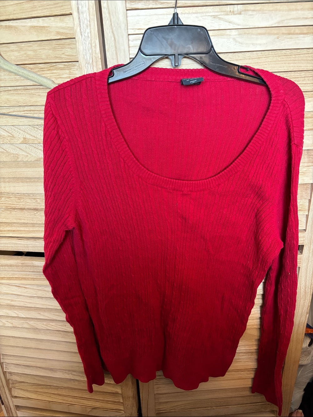Faded Glory Red Ribbed Scoop Neck Top XL